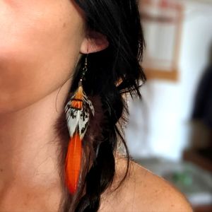 Feather boho Anthropologie earrings